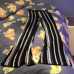 long knit black with white pants